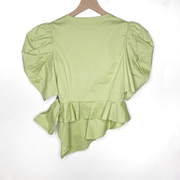House of Harlow 1960 Revolve Jurie Puff Sleeve Green Blouse M NWT - Picture 7 of 10